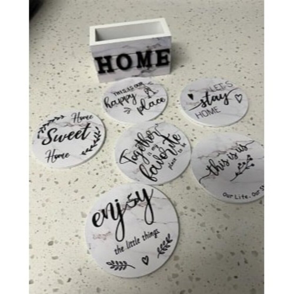 New Housewarming Gifts for Home Decoration Wooden Heart Coasters for Drinks